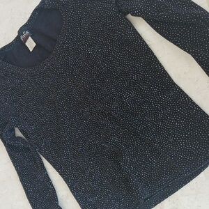 Vintage Top, brand- PiPi & Co., size Medium, Black W/silver lurex design,New..
